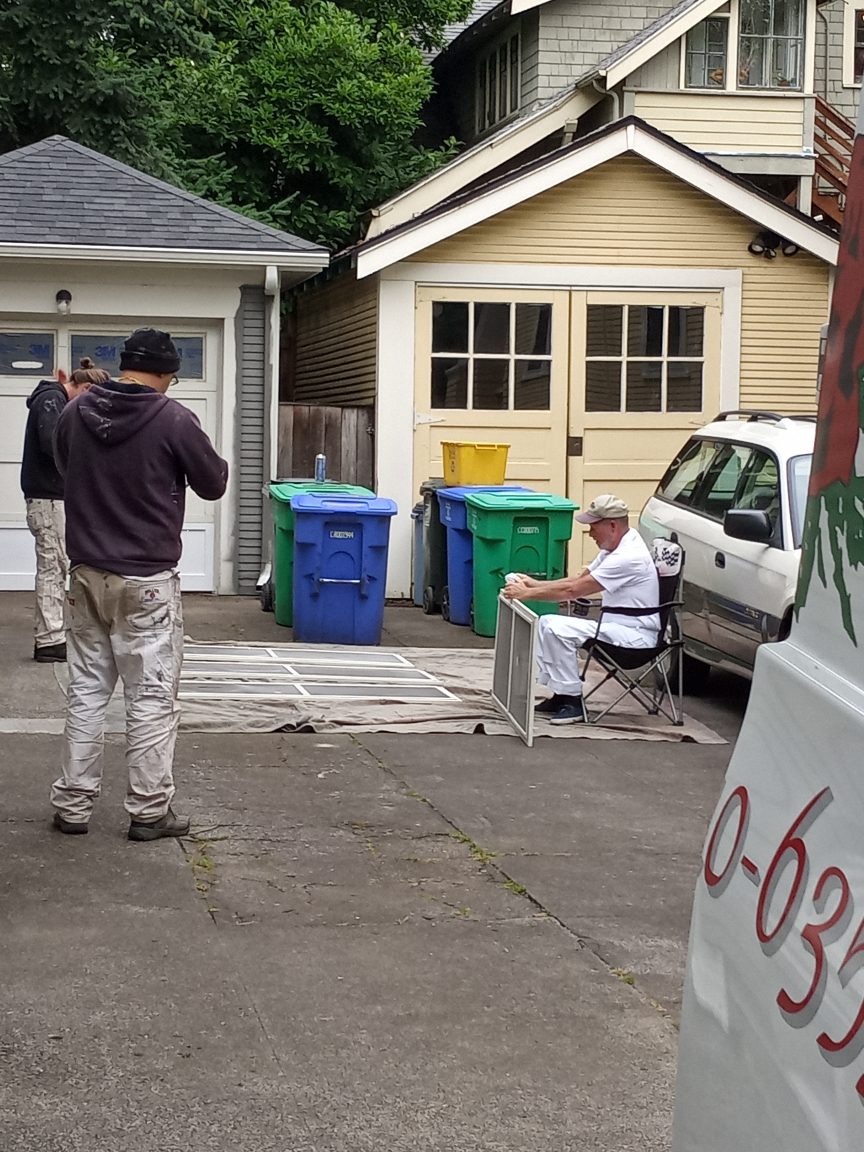 Rick Trudeau painting his last time
